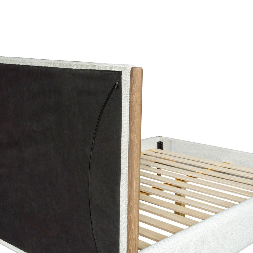 White Fabric Bed