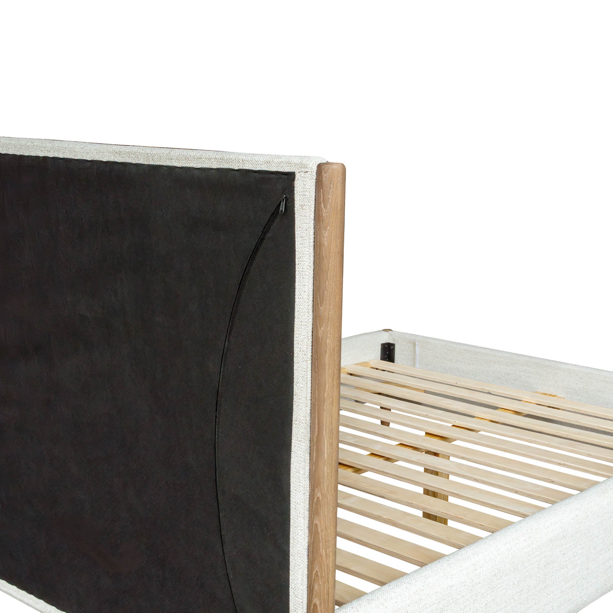 White Fabric Bed