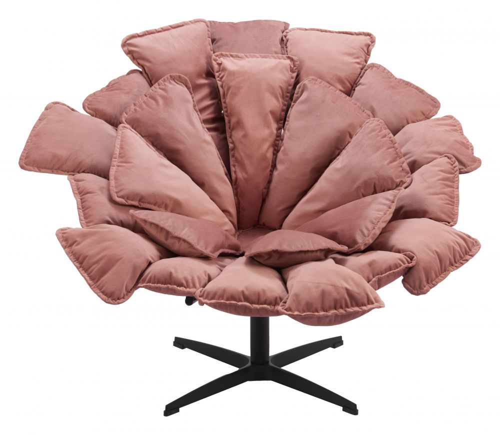 Pink Velvet Accent Chair
