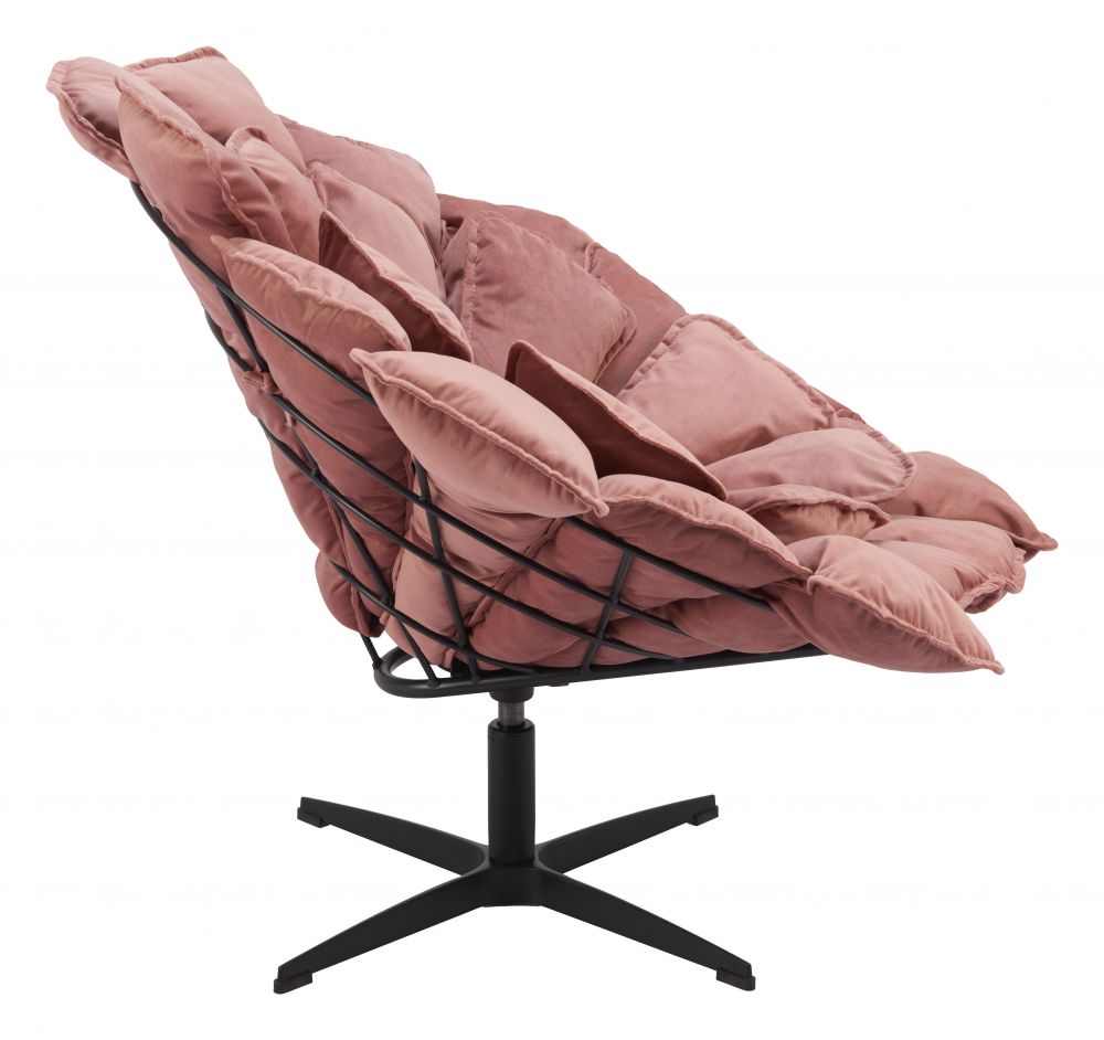 Pink Velvet Accent Chair