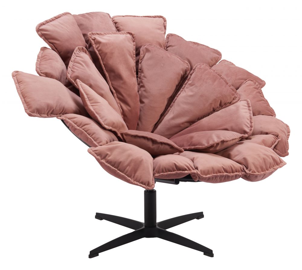 Pink Velvet Accent Chair