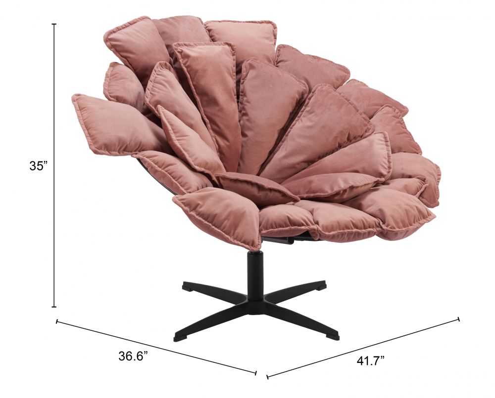 Pink Velvet Accent Chair