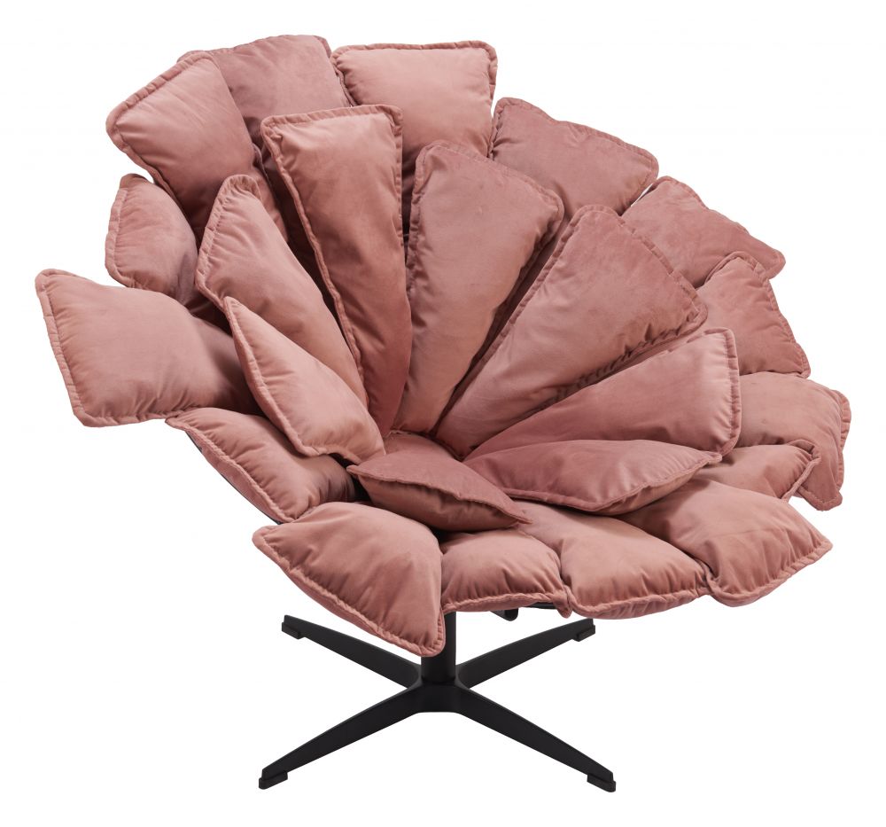 Pink Velvet Accent Chair