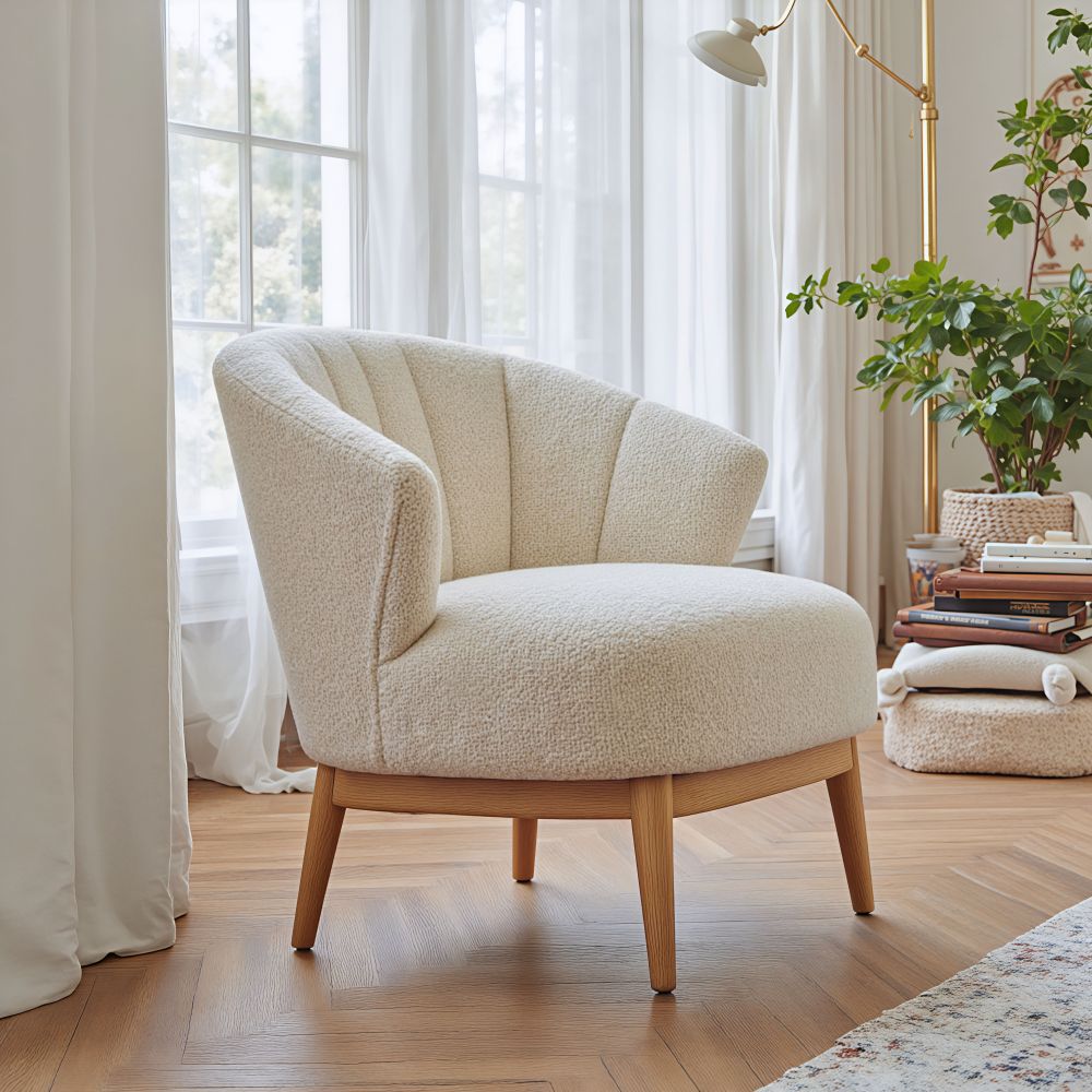 Textured Fabric Accent Chair
