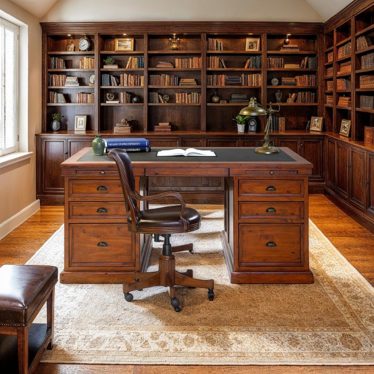 Solid Wooden Double Desk