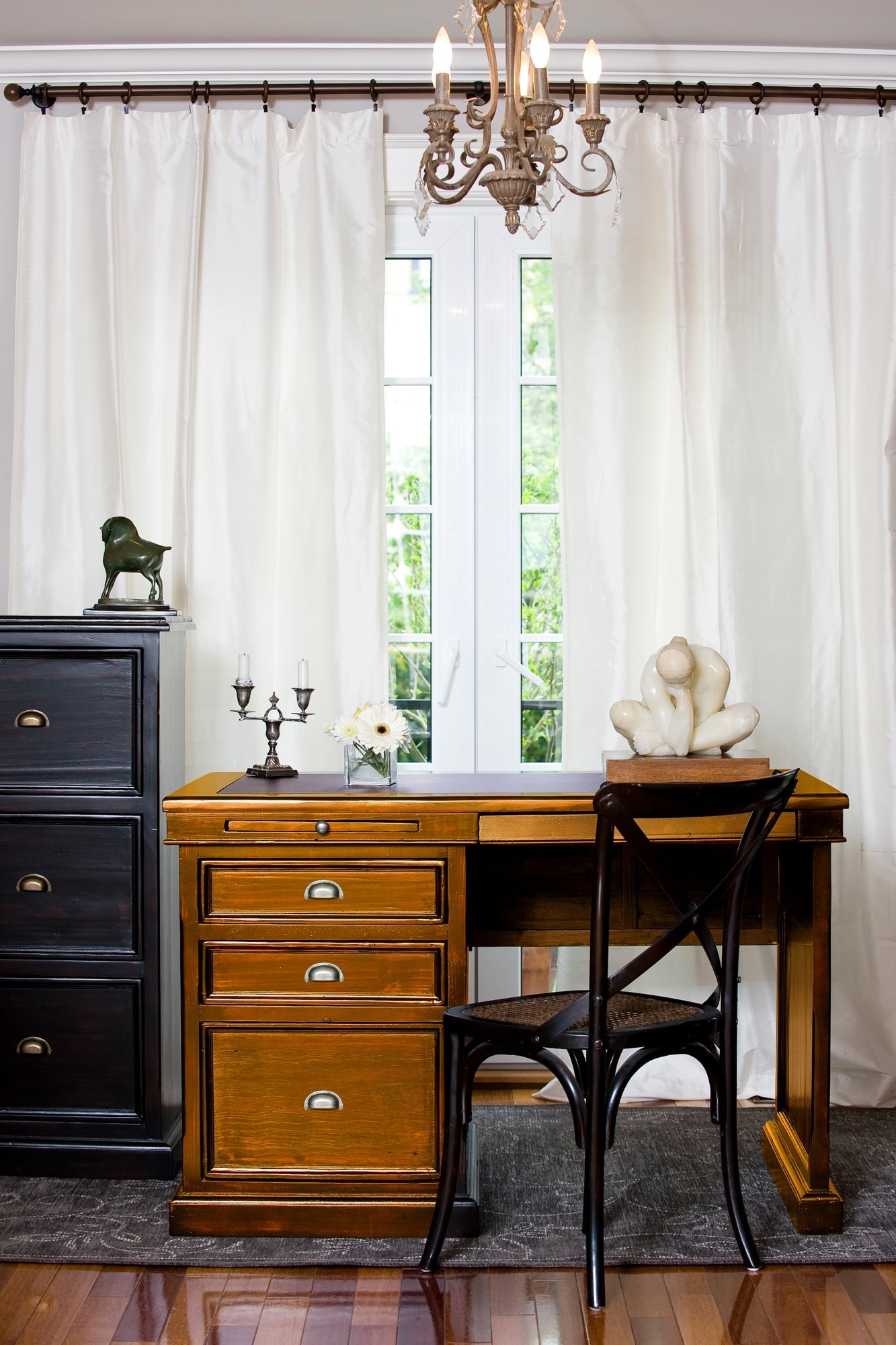 Three Drawers Wooden Single Desk