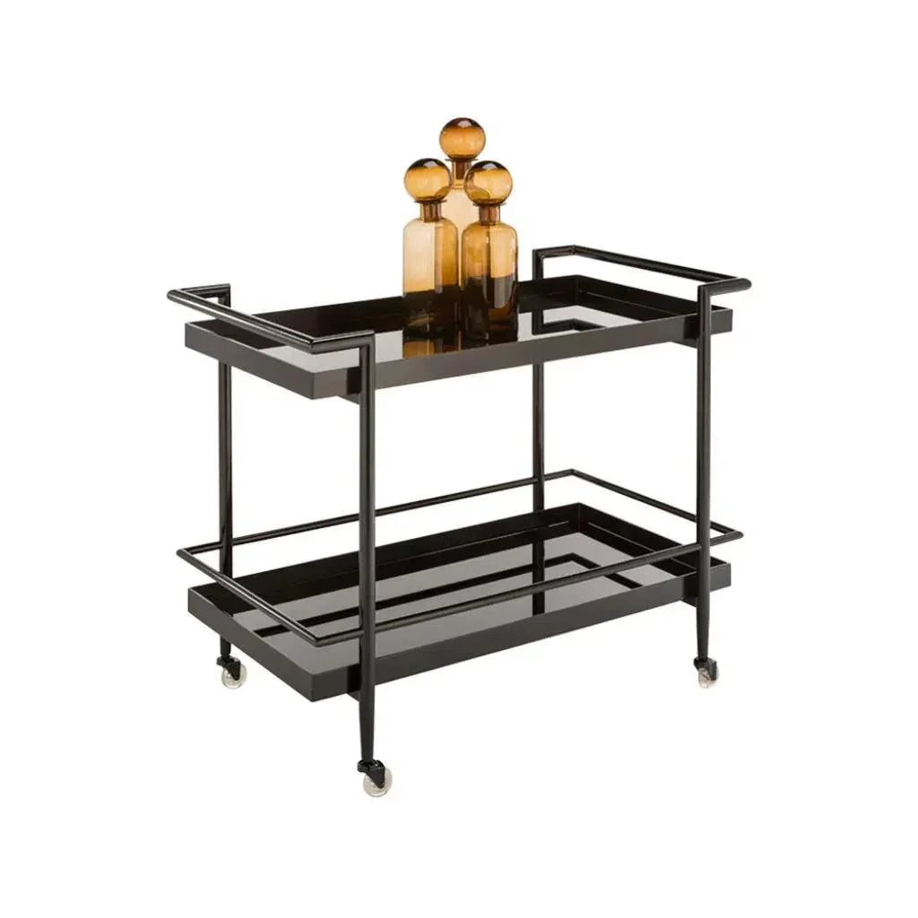 Steel Framed Glass Bar Cart