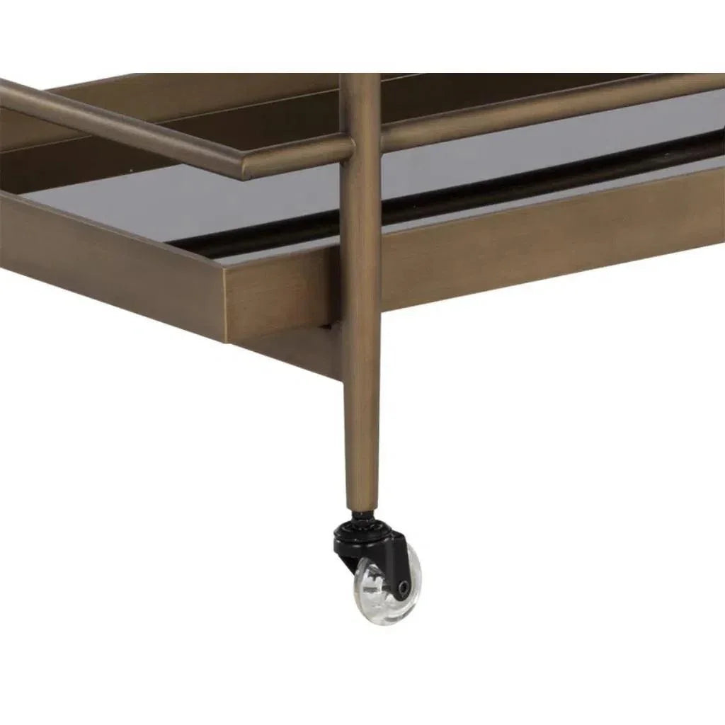 Steel Framed Glass Bar Cart
