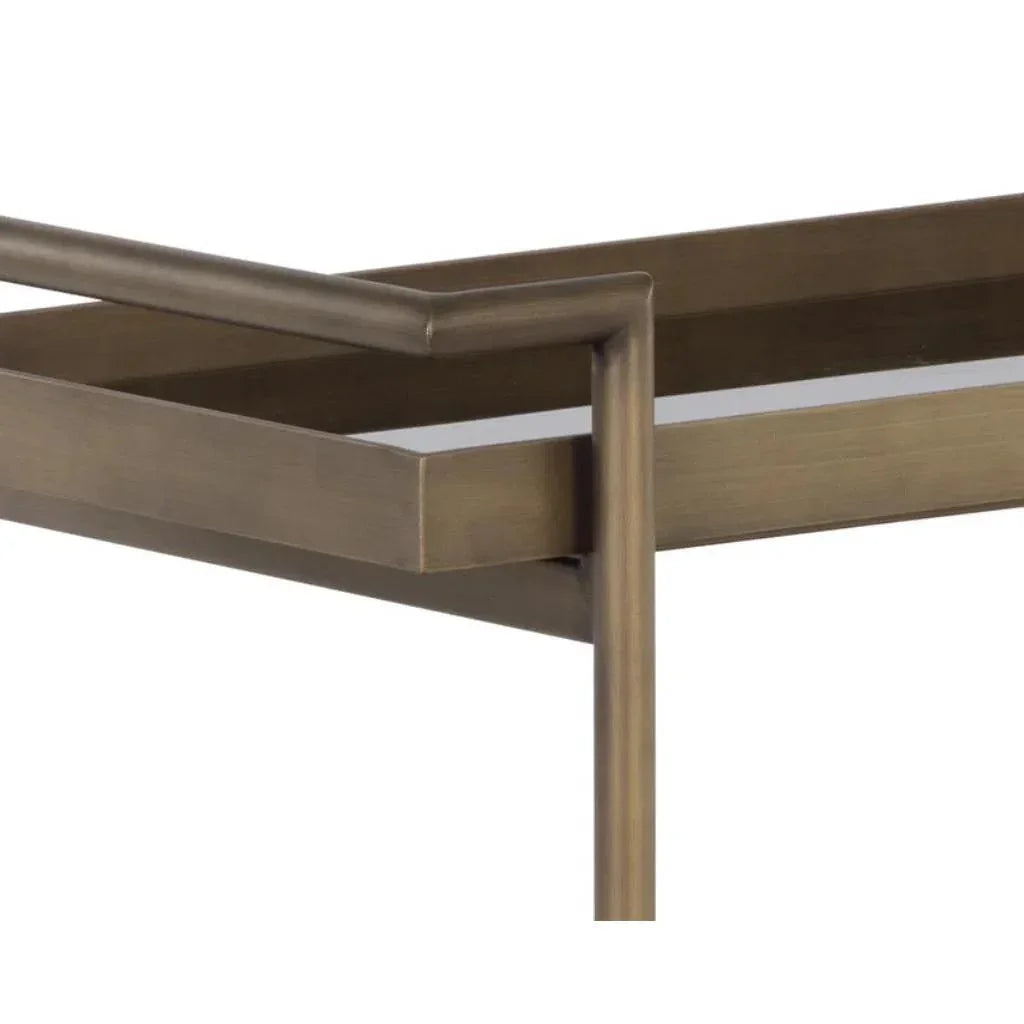 Steel Framed Glass Bar Cart
