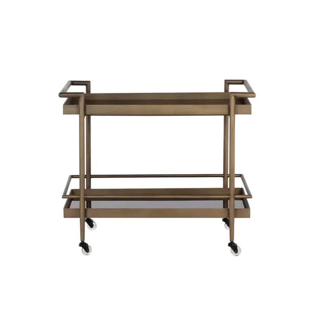 Steel Framed Glass Bar Cart