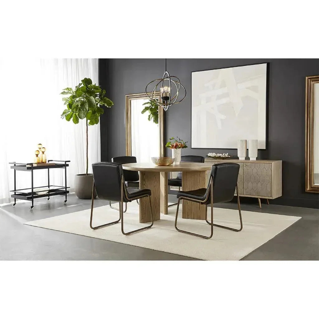 Steel Framed Glass Bar Cart