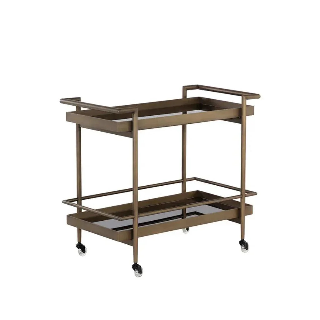 Steel Framed Glass Bar Cart