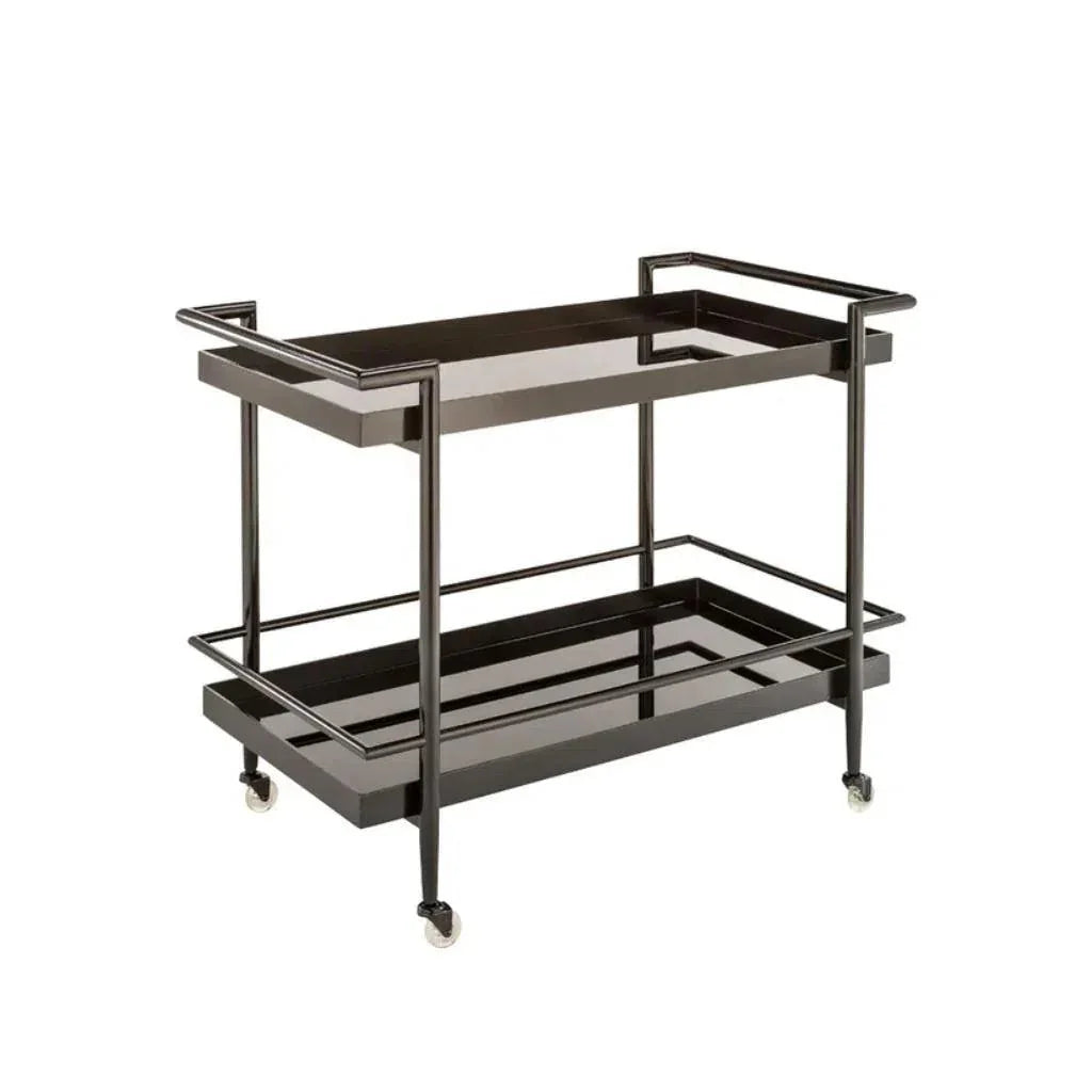 Steel Framed Glass Bar Cart