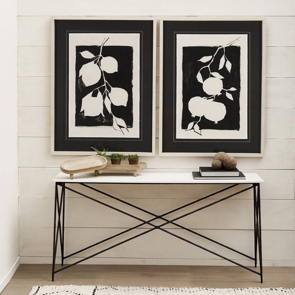 Marble Top Rectangular Console Table