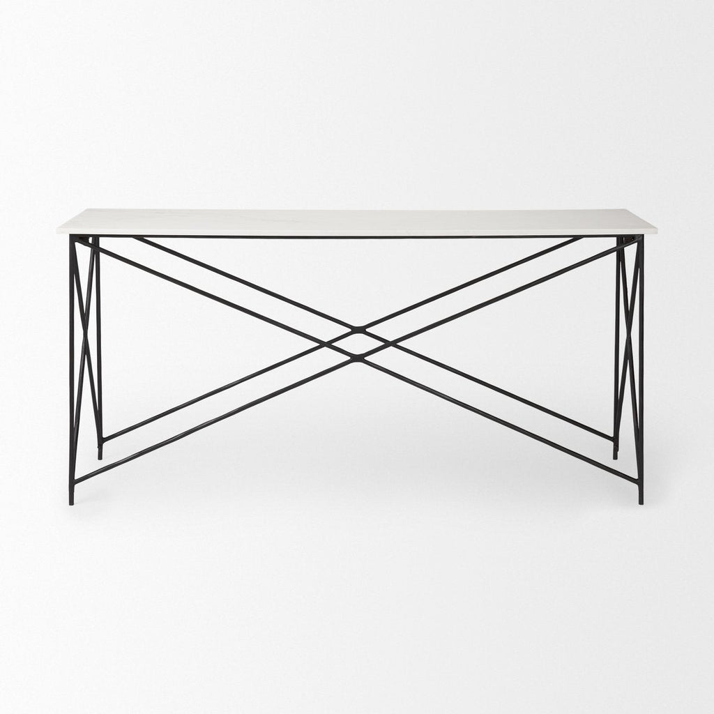 Marble Top Rectangular Console Table