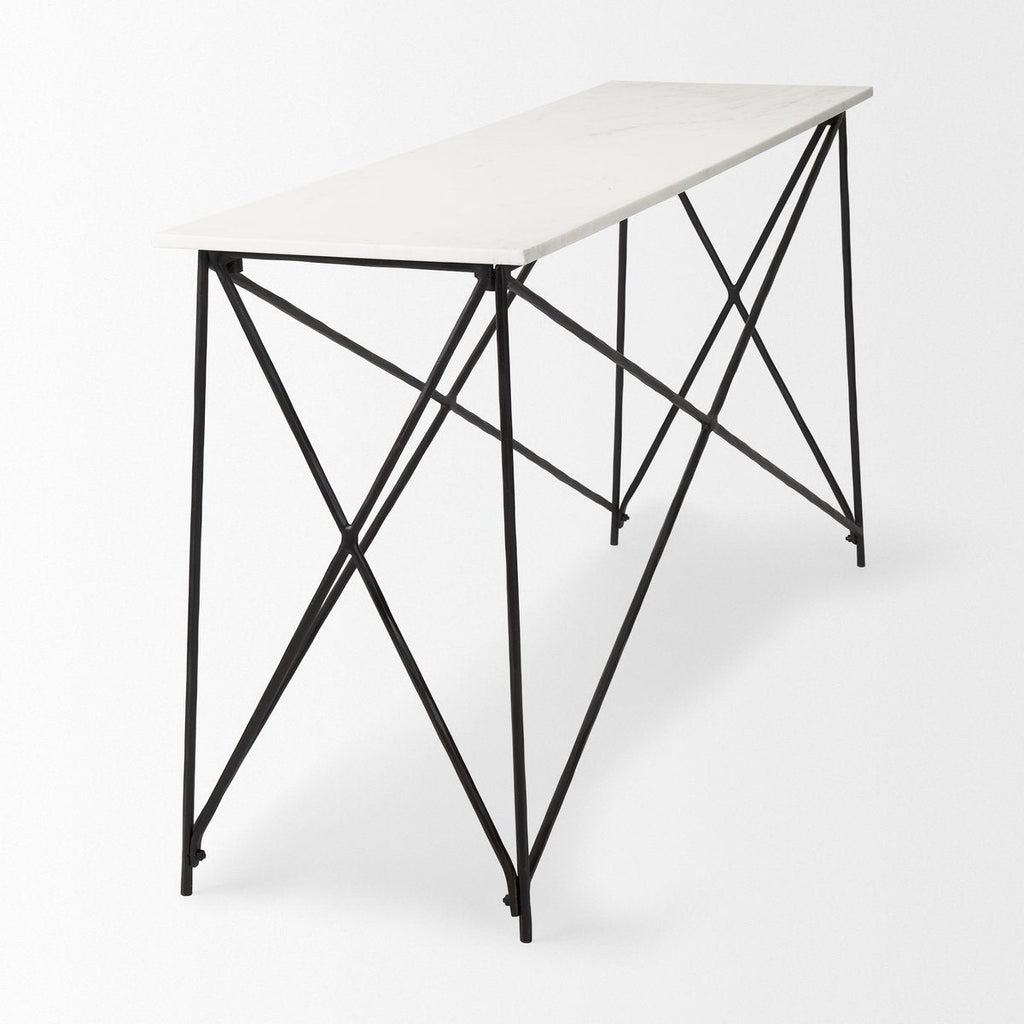 Marble Top Rectangular Console Table