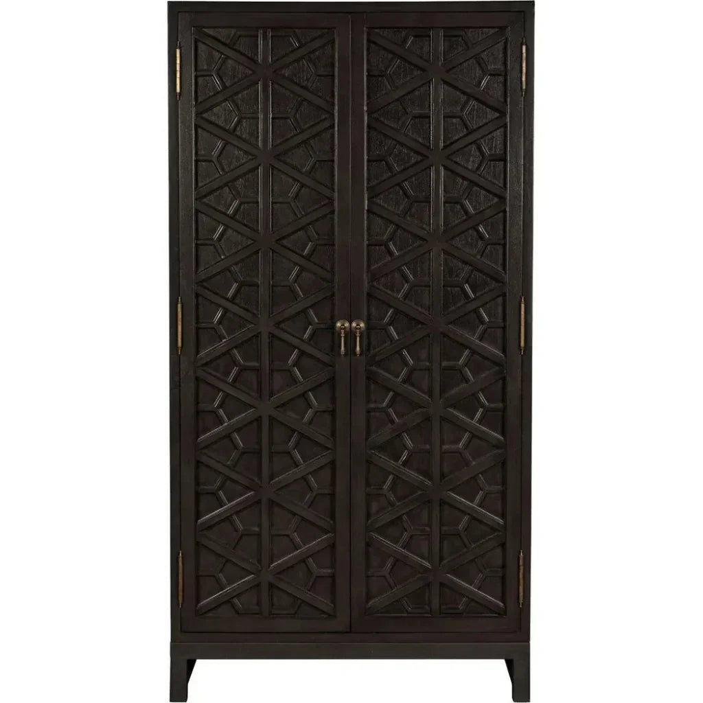 Carved Mahogany Hutch
