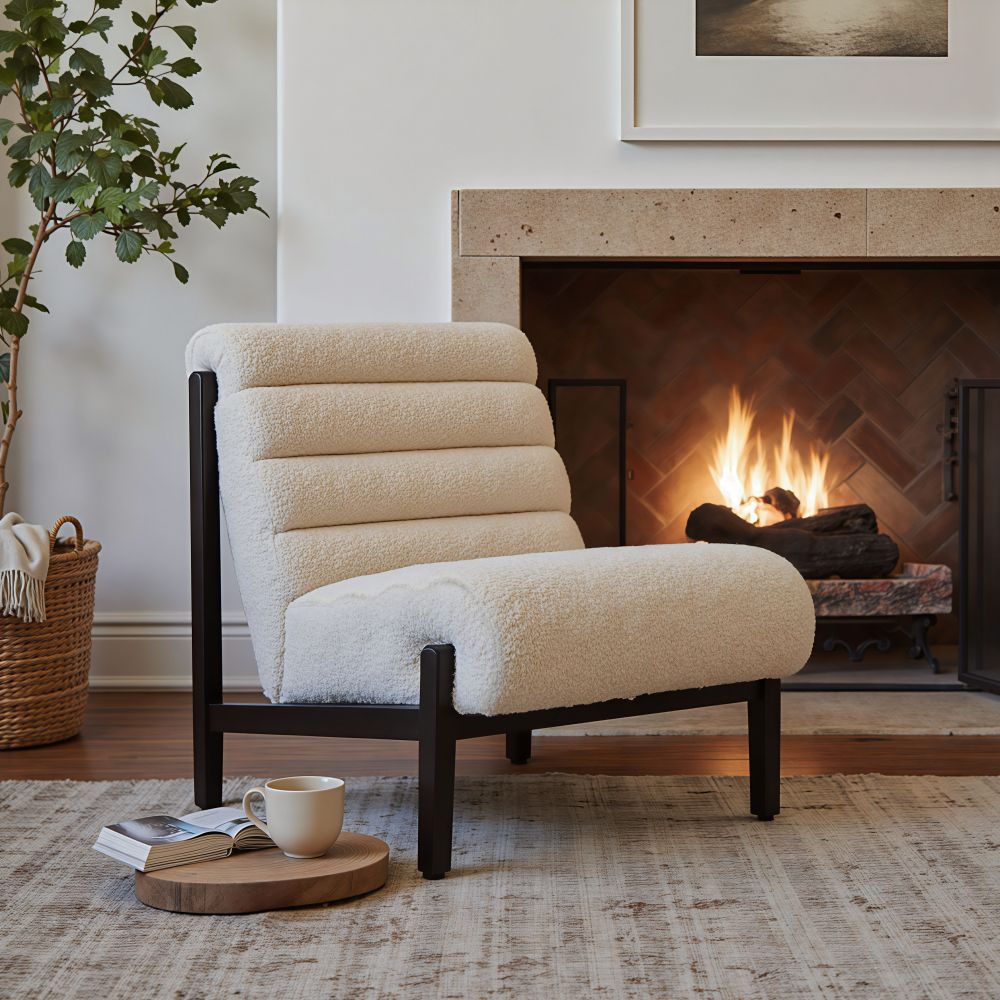 Shearling Fabric Accent Chair