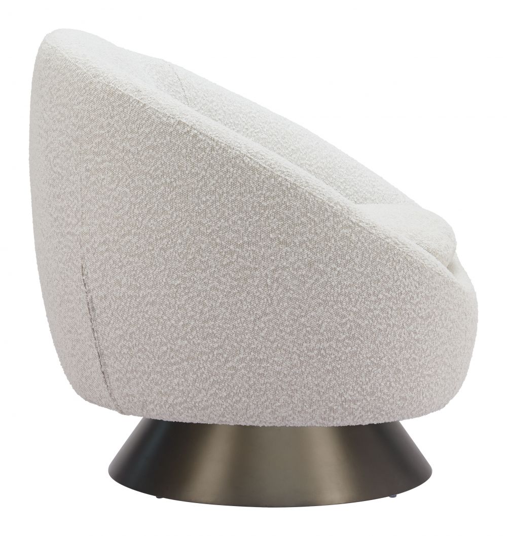 Textured Fabric Swivel Club Chair