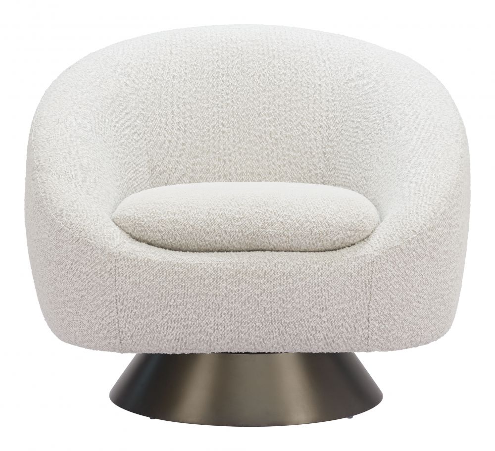 Textured Fabric Swivel Club Chair