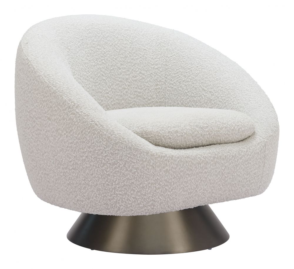 Textured Fabric Swivel Club Chair