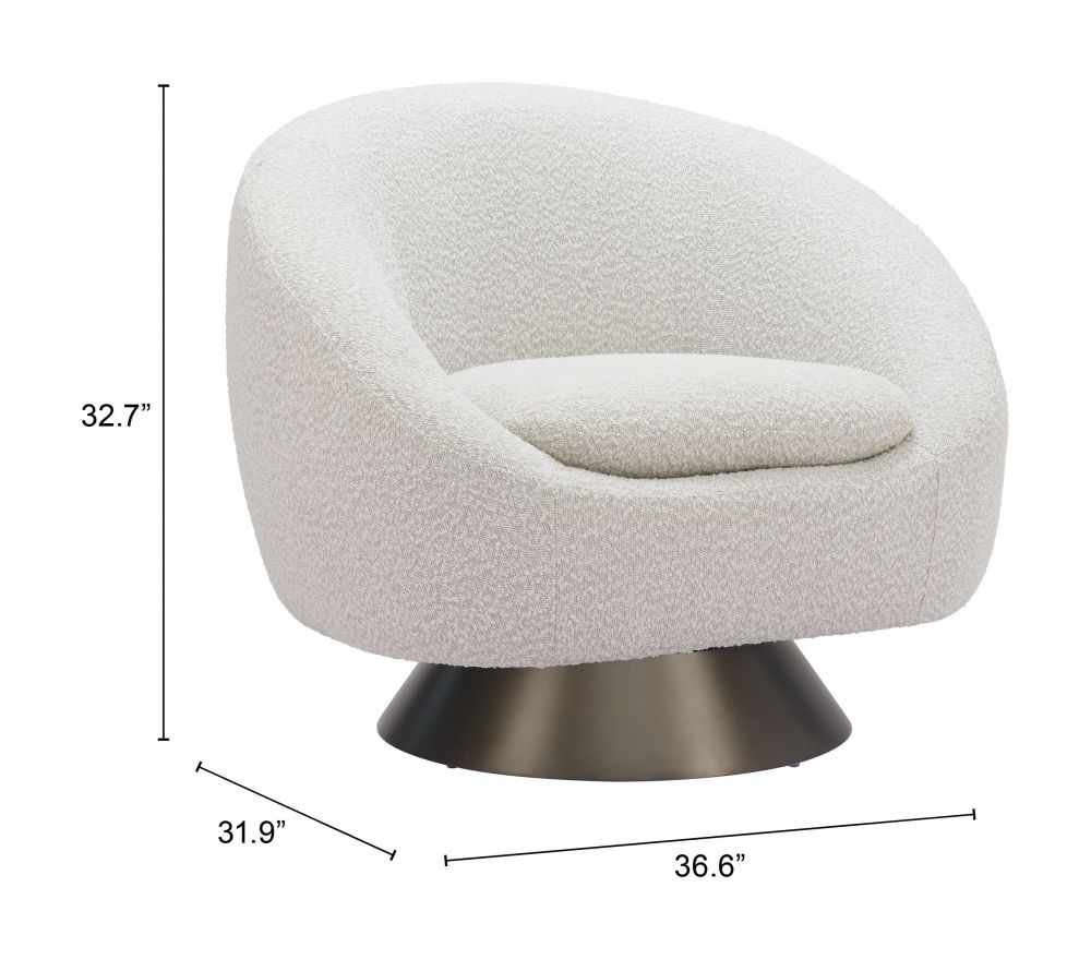 Textured Fabric Swivel Club Chair