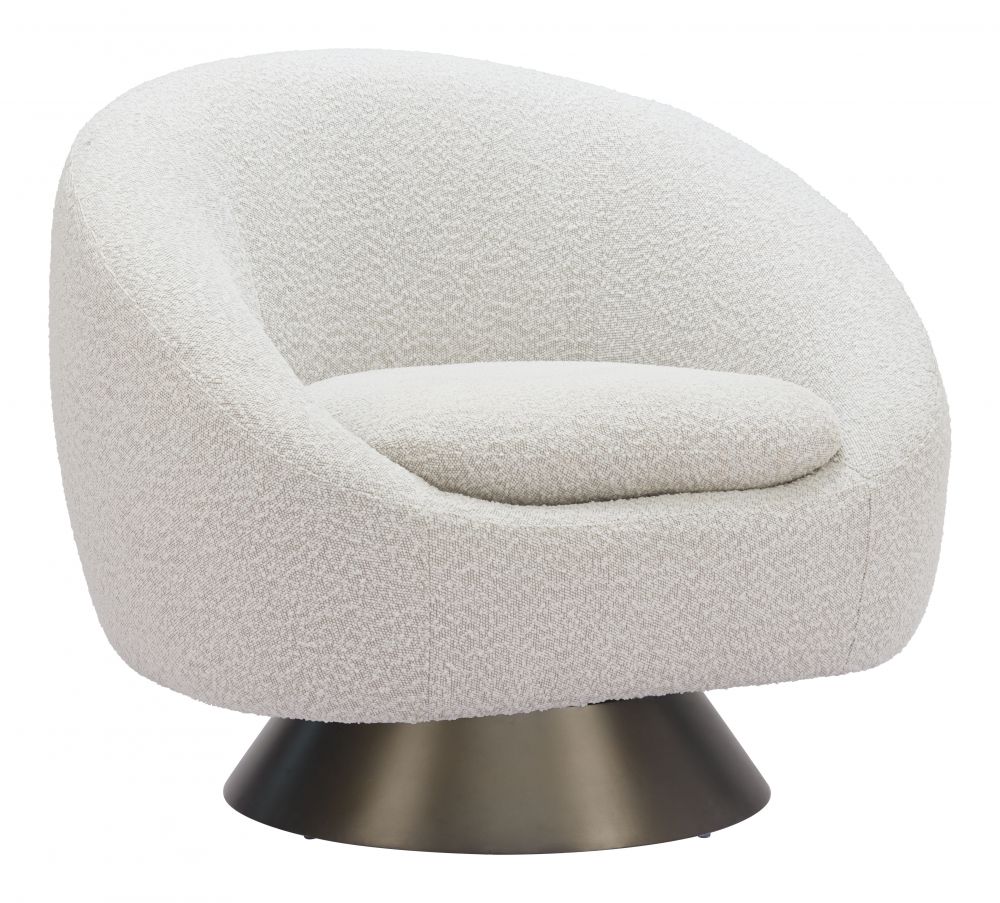 Textured Fabric Swivel Club Chair
