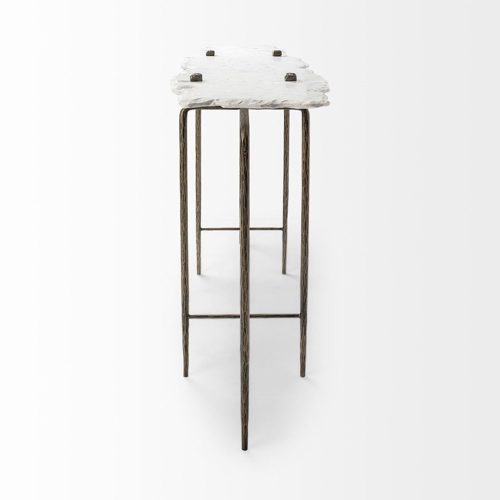 White Marble Top Rectangular Console Table
