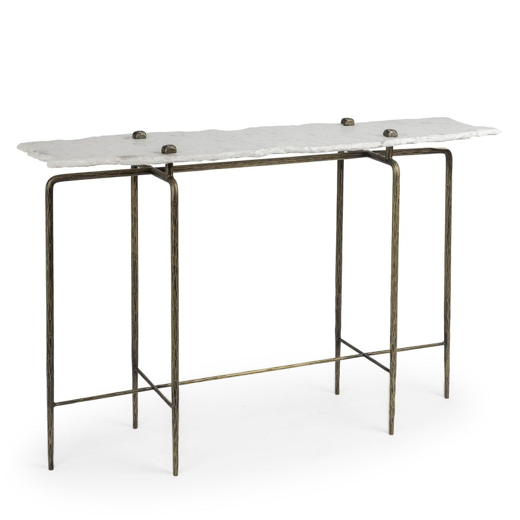 White Marble Top Rectangular Console Table