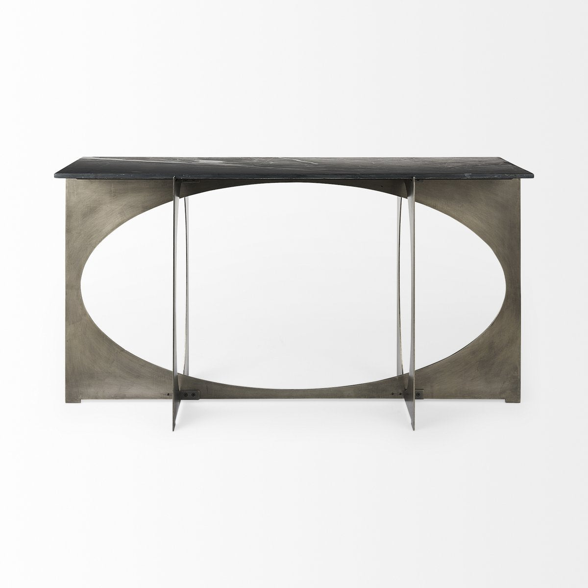 Black Marble Top Rectangular Console Table