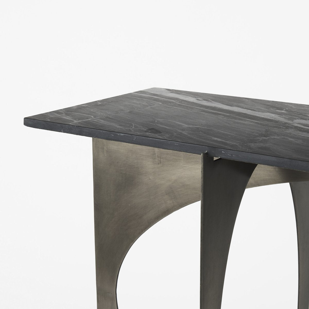 Black Marble Top Rectangular Console Table