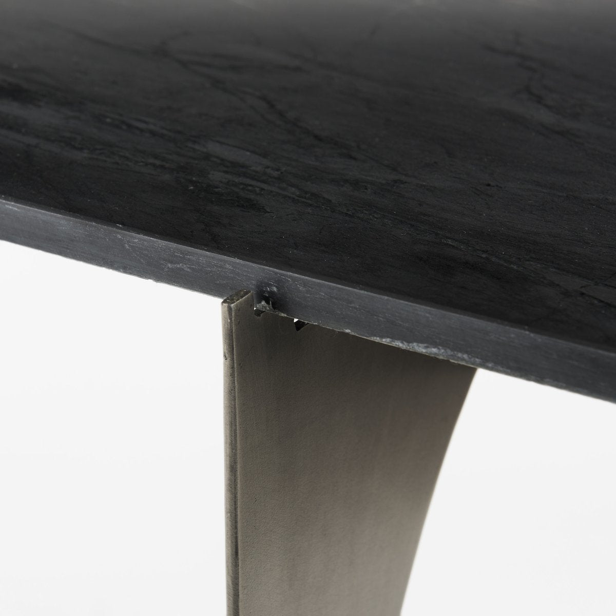 Black Marble Top Rectangular Console Table