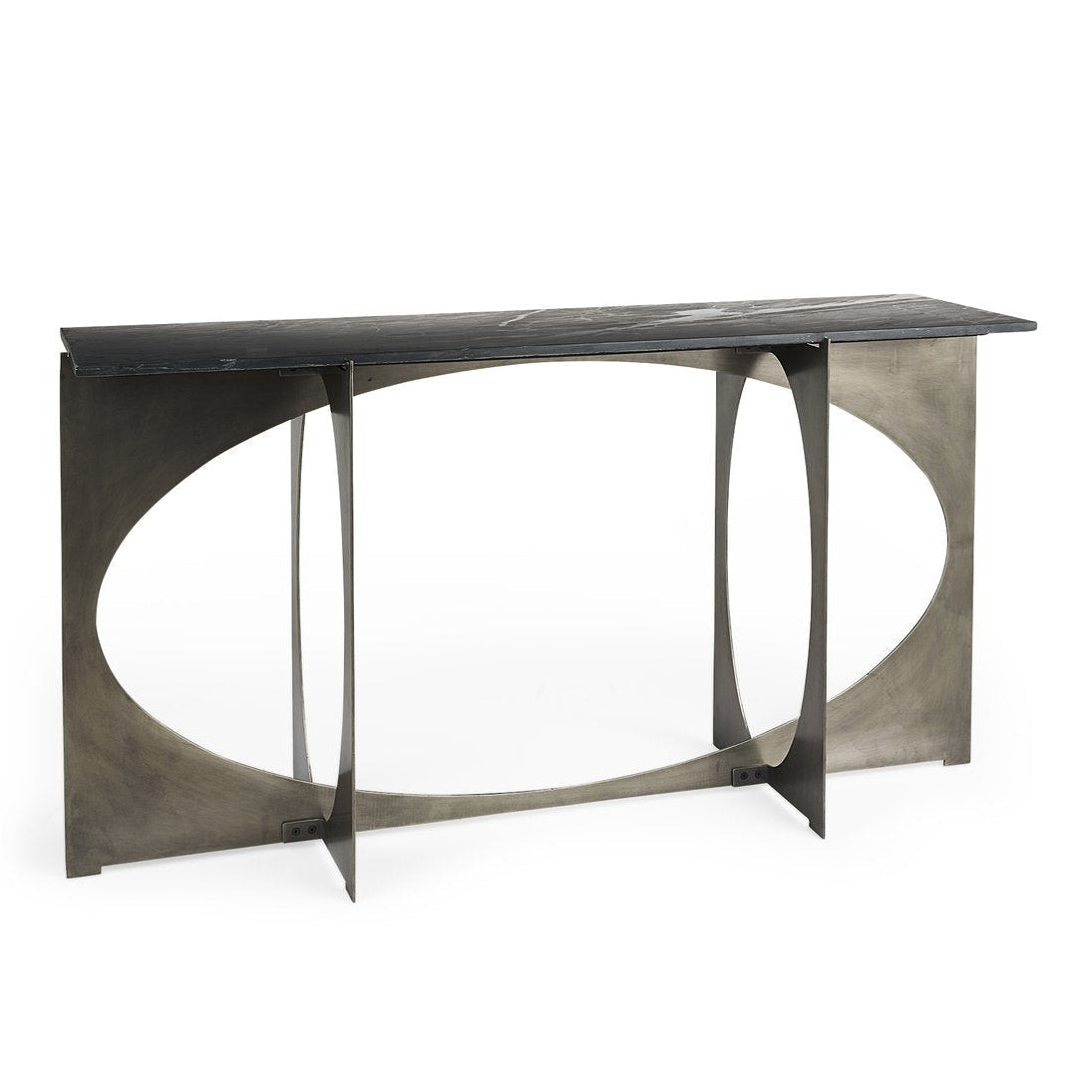 Black Marble Top Rectangular Console Table