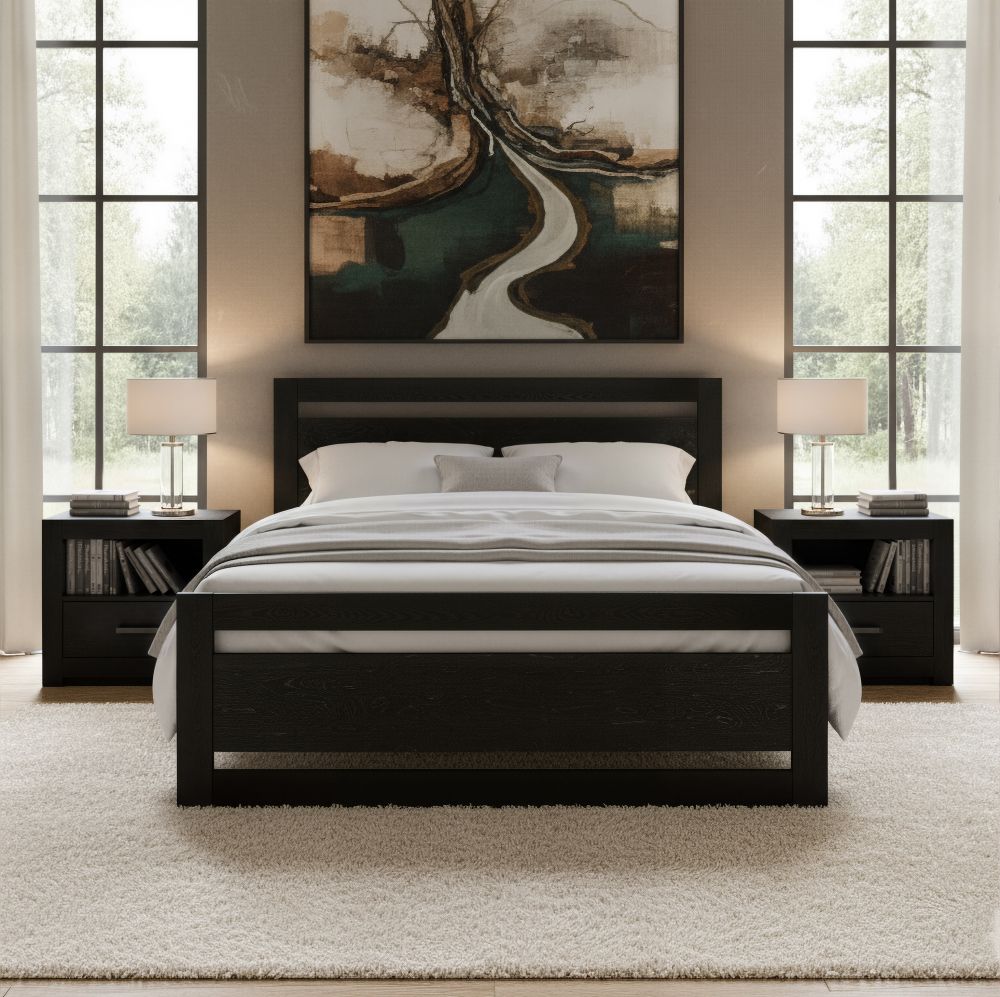 Modern Wooden Queen Bed