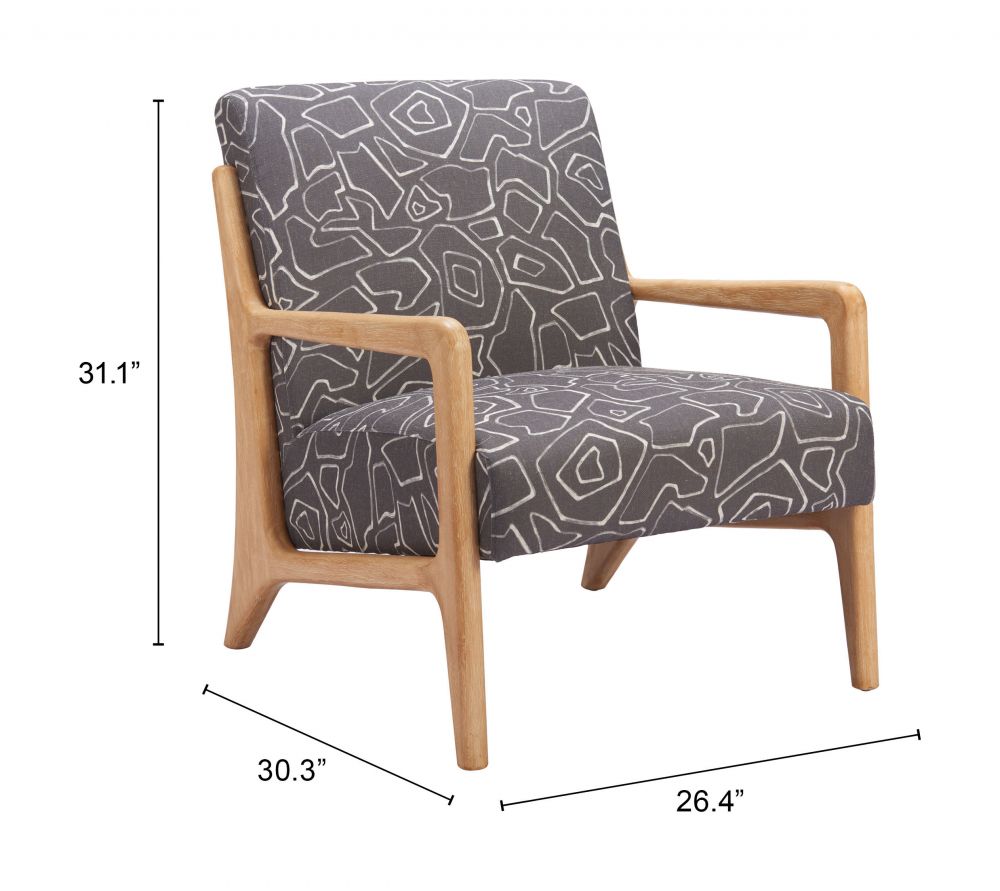 Printed Fabric Accent Chair