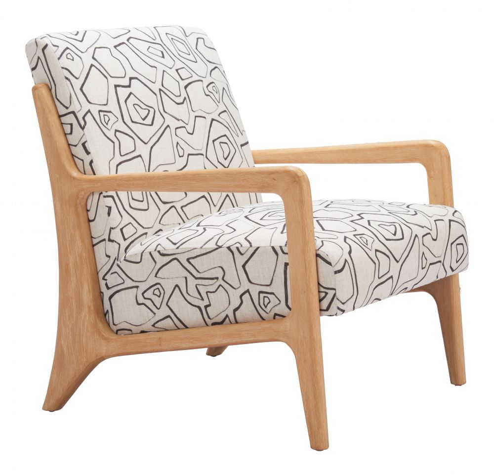 Printed Fabric Accent Chair