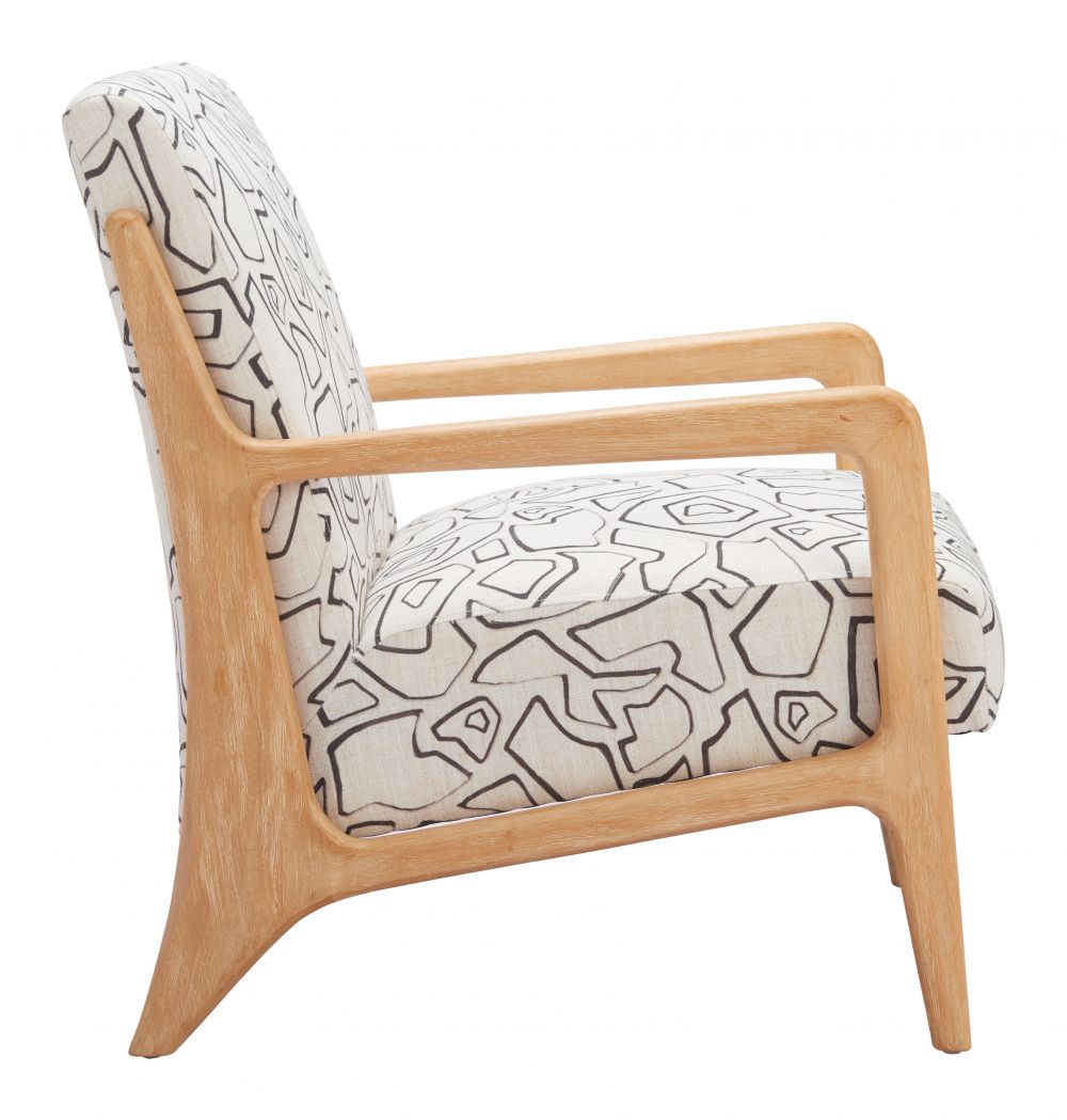 Printed Fabric Accent Chair