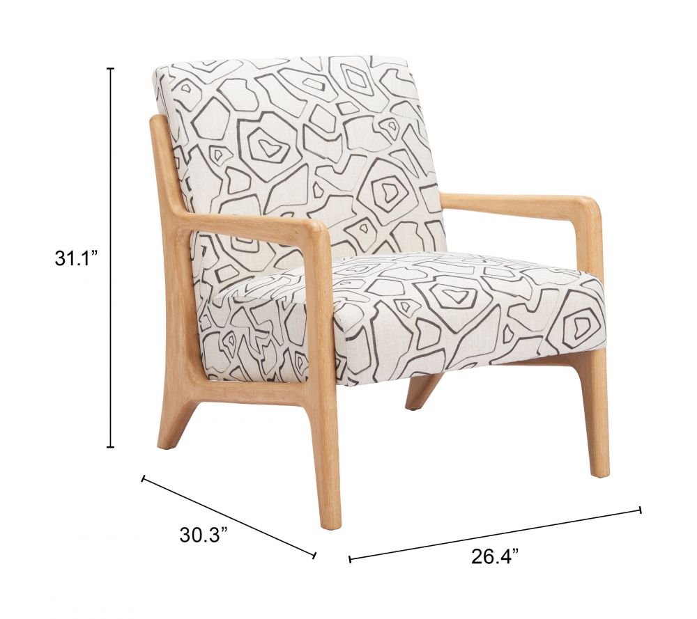 Printed Fabric Accent Chair