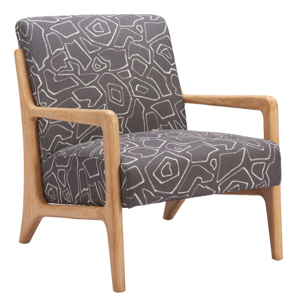 Printed Fabric Accent Chair