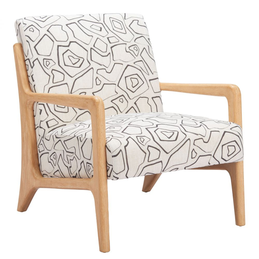 Printed Fabric Accent Chair