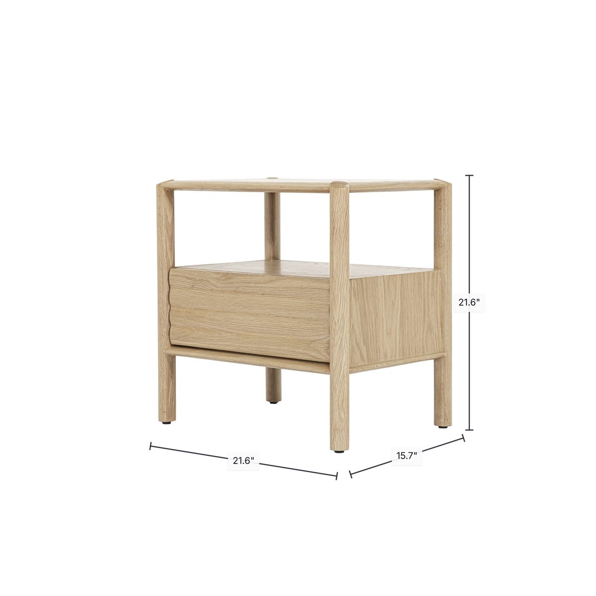 One Drawer Wood Nightstand