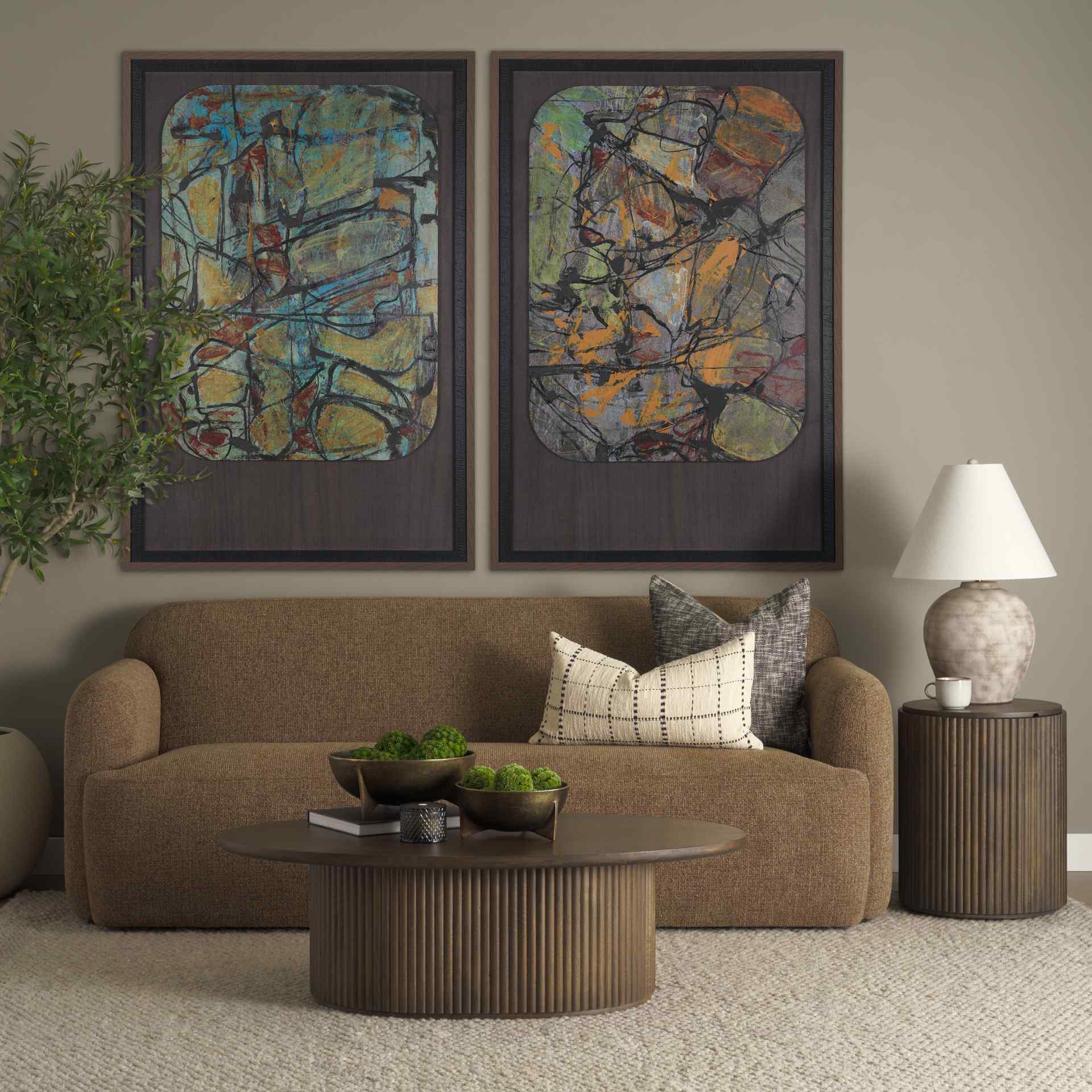 Textured Fabric Three Seater Sofa