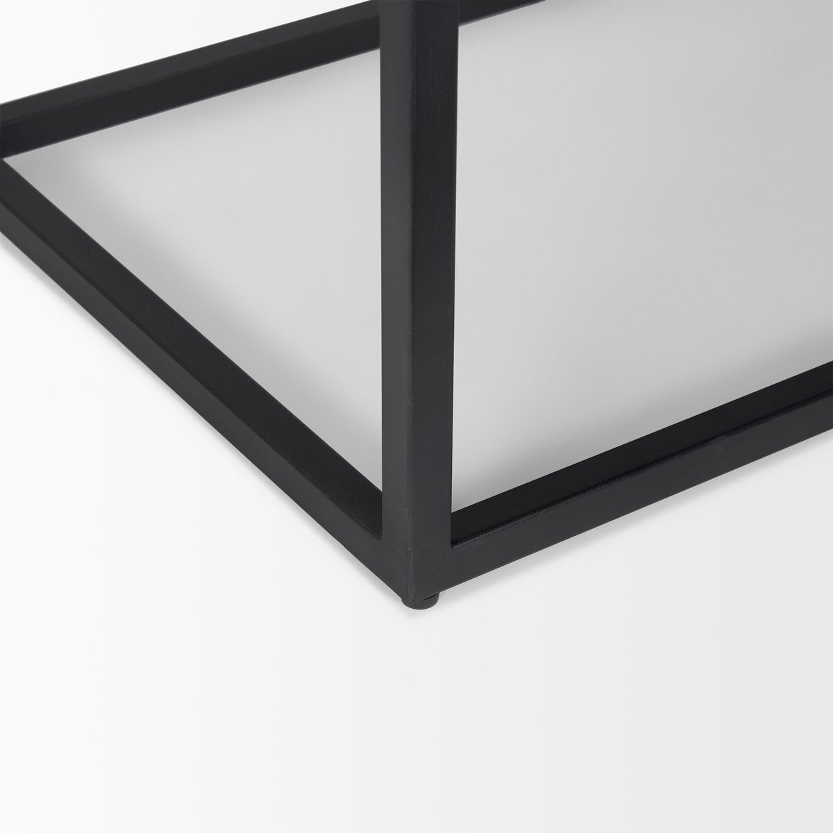Two Drawers Black Nightstand