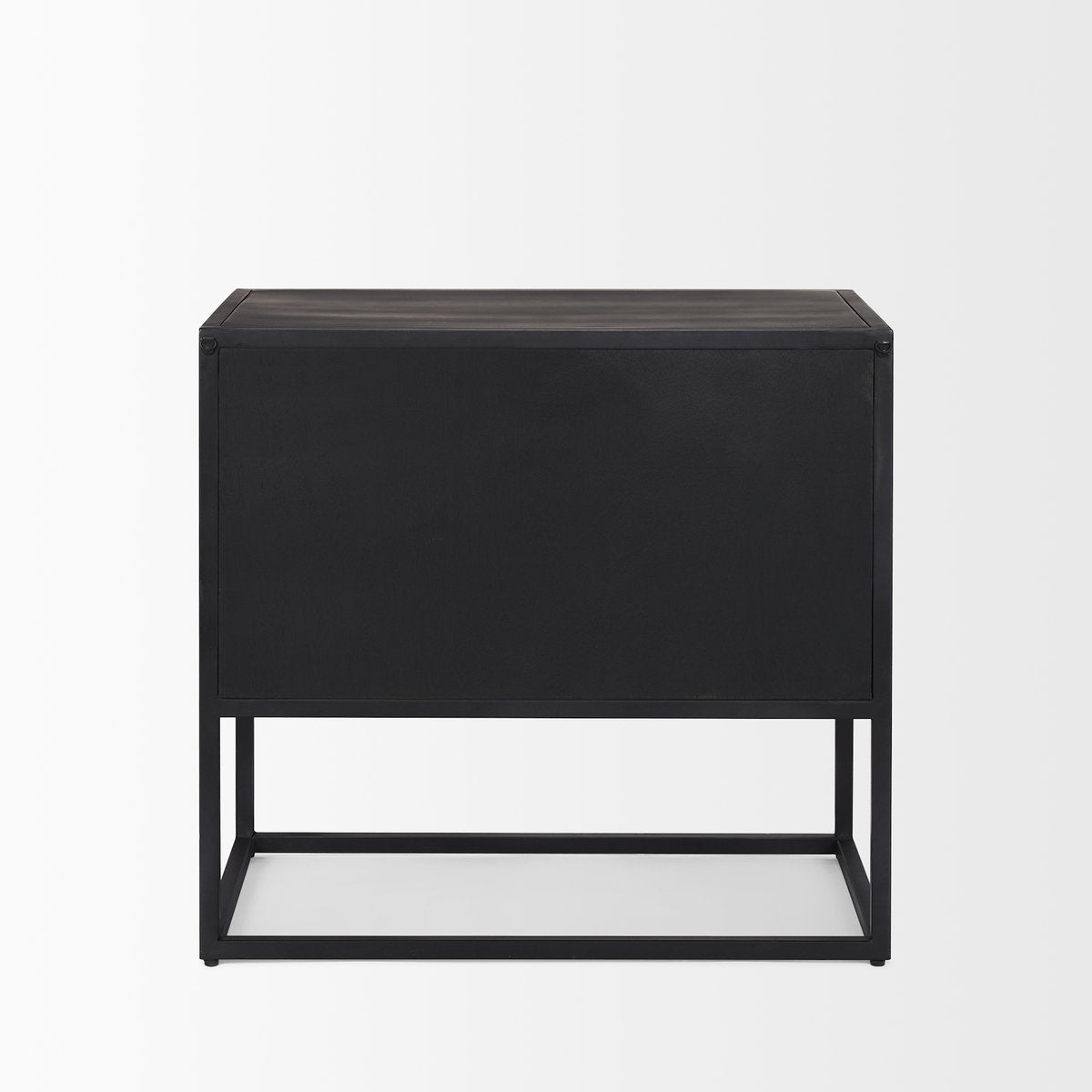 Two Drawers Black Nightstand
