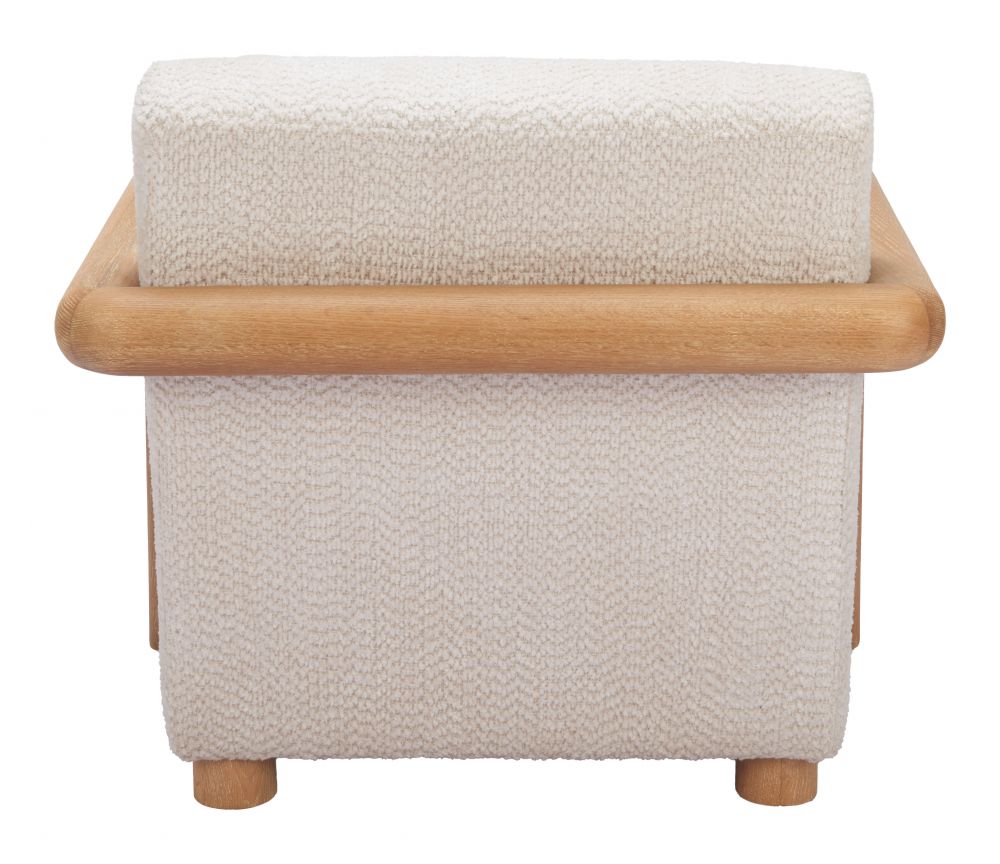 White Textured Fabric Accent Chair