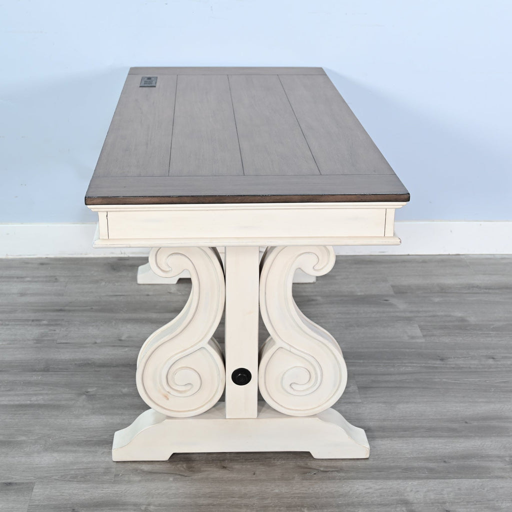 Three Drawers Wood Desk with Power Strip