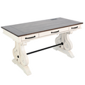 Three Drawers Wood Desk with Power Strip