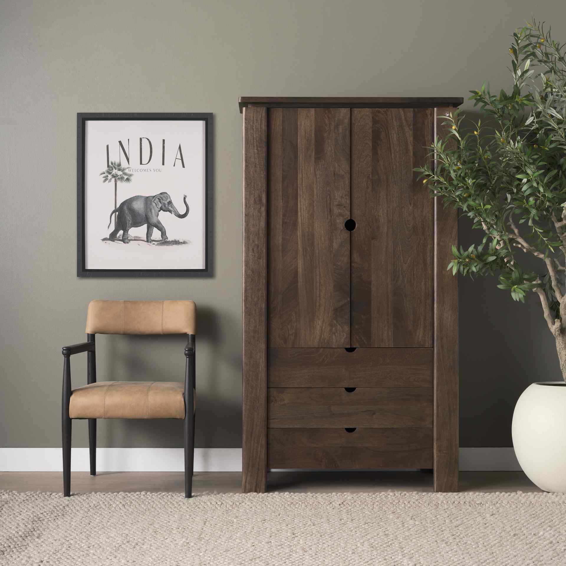 Wooden Dark Brown Bookcase