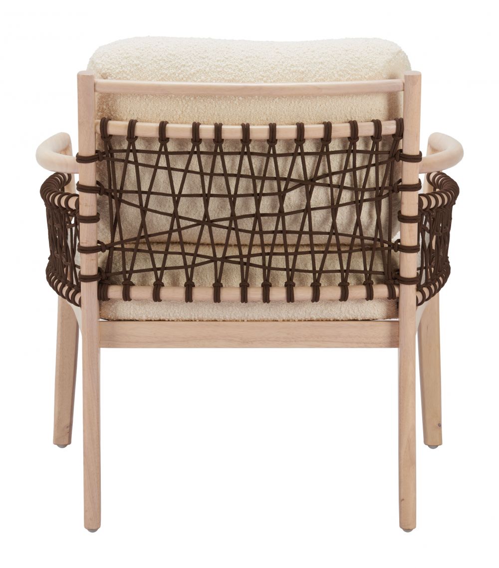 Ivory Textured Fabric Accent Chair