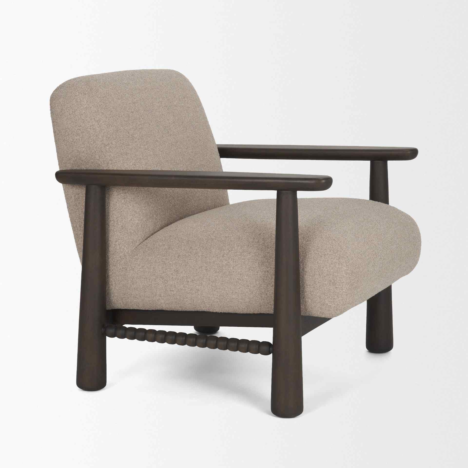 Mushroom Gray Fabric Lounge Chair